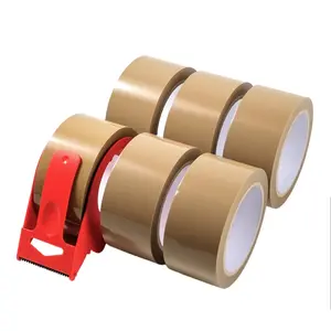 6 Rolls Heavy-Duty Brown Packing Tape with Dispenser, Strong Adhesive Shipping Tape for Moving Boxes, 1.88in x 60 Yards, Industrial Grade Carton Sealing Tape for Warehouse, Office & Home