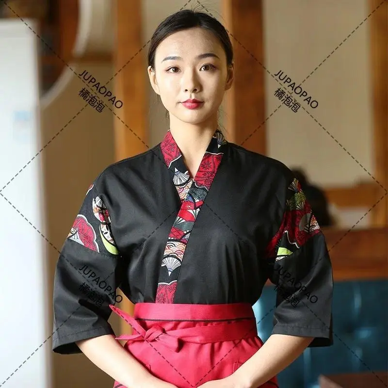 Japan Style Chef Uniform Food Service Sushi Restaurant Bar Kitchen Waiter Workwear Women Men Chef Jackets Catering Work Clothes