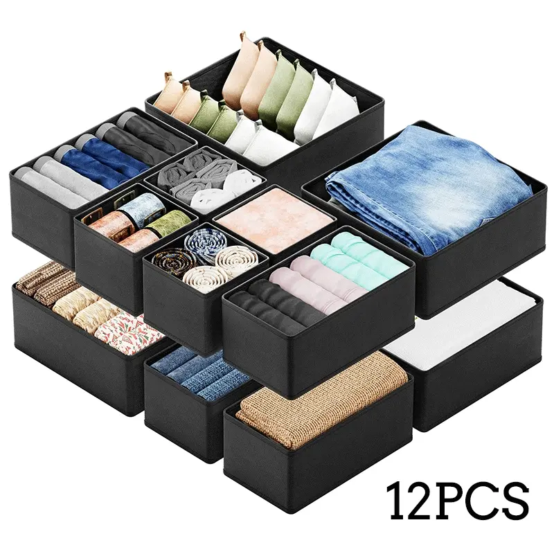 Drawer Organizer Clothes, Dresser Organizer Bins for Nursery, Closet Organization and Storage Dividers for Baby Clothes, Underwear, Socks