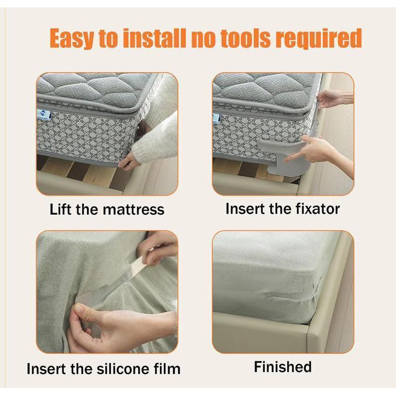 No-Slip Bed Sheet Holders with Locking Clips – Heavy Duty Grippers for Deep & Standard Mattresses (Twin/Full/Queen/King) – Keeps Fitted Sheets Tight All Night!