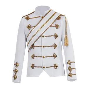 Michael Jackson MJ Coat Dance Sequins Suit Jacket Stage Singer White Coat Cosplay Costume Halloween Uniform Outfit
