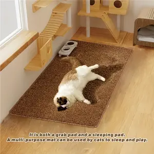 Soft Linen Cat Scratcher, Durable Scratch-Resistant, Multi-Purpose Pet Furniture, Floor Protector, Living Room Rug, Dog Bed, Pet Mat