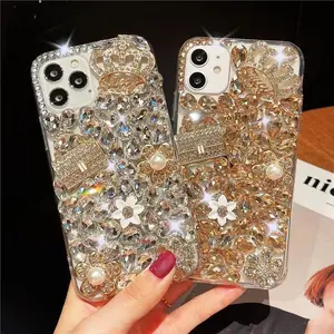 Crown Diamond Phone Case For Samsung Galaxy S23 S24 Ultra S22 S26 S24  FE S25 S25Plus Cover Crystal Rhinestone Telefon Fundas