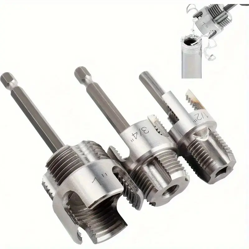 Heavy-Duty PVC Pipe Threading Tool Kit, 1/2", 3/4" & 1" Male and Female Threads, Compatible with PVC, PPR & MPP Pipes, Tool Set for DIY & Professional Plumbing, Pipe Threader Kit