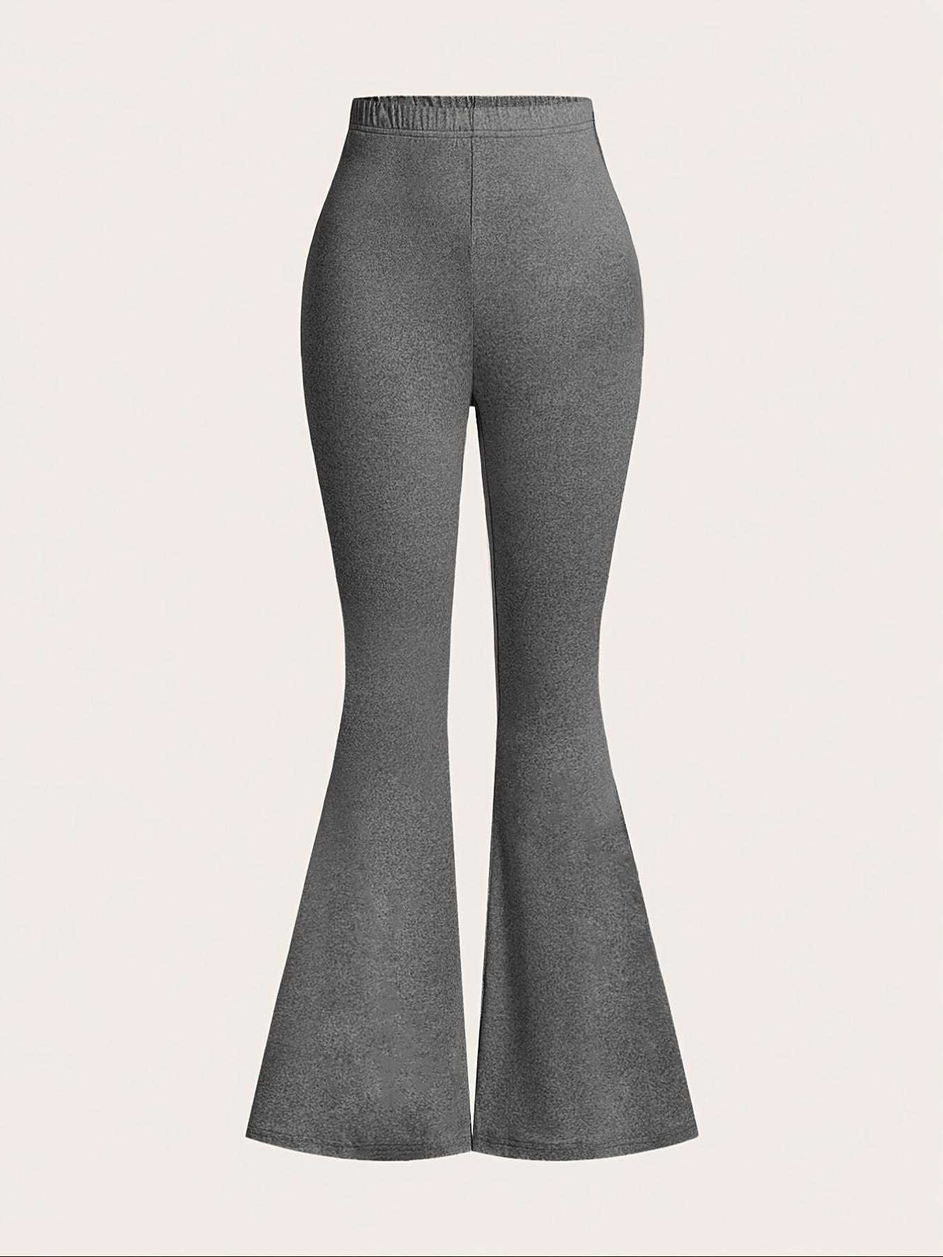 Toddler Girl's Solid Flare Leg Pants, Casual Comfy Bell Bottom Trousers for Spring & Fall, Kids Bottoms for Daily Wear