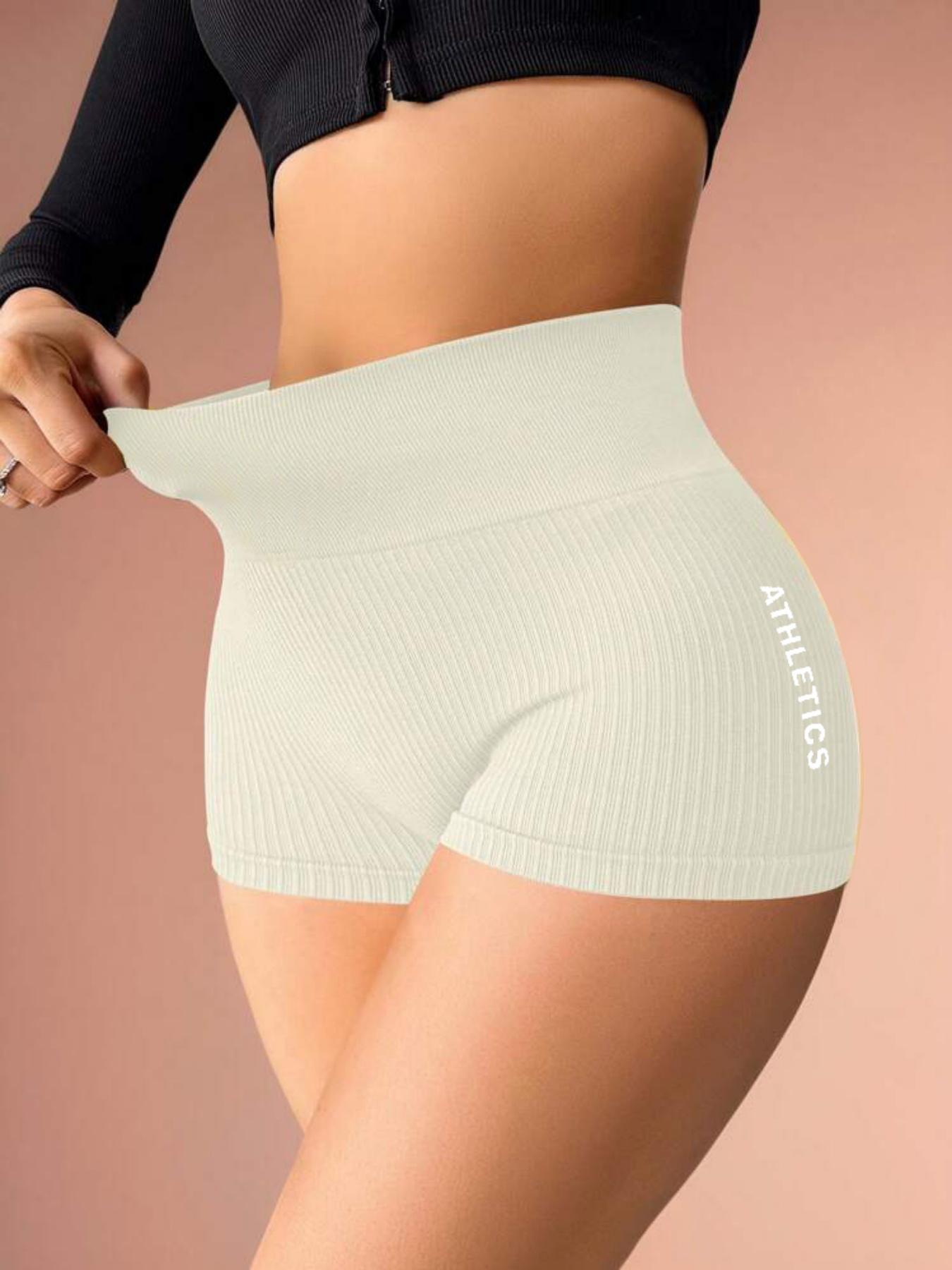 Women's Solid High Waist Gym Shorts, Breathable Comfortable High Stretch Yoga Shorts, Ladies Sportswear for Indoor Outdoor Wear Activewear