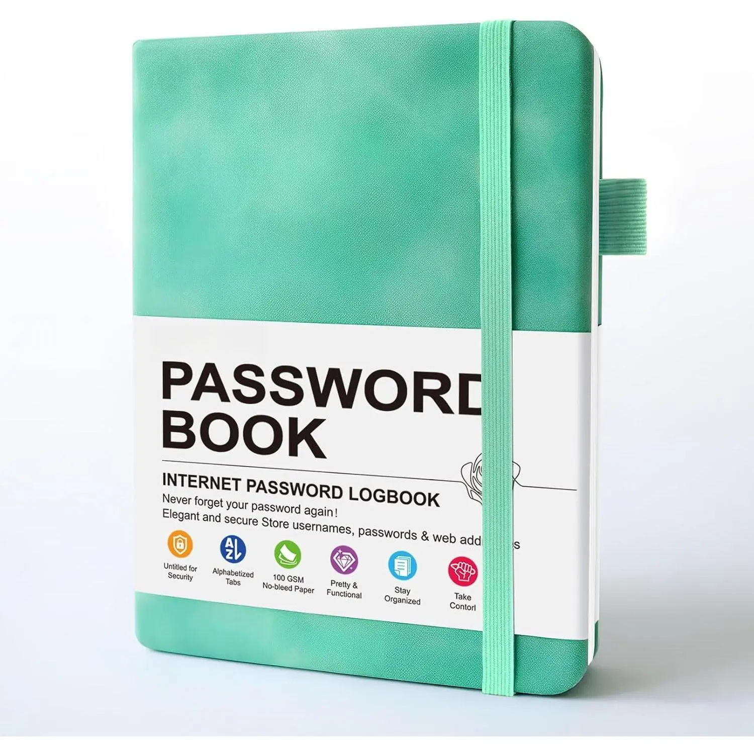 Password Book with Alphabetical Tabs, 4.3"x5.7" Hardcover Password Keeper, Password Notebook Organizer for Internet Address Website Login and , Gifts for Office and