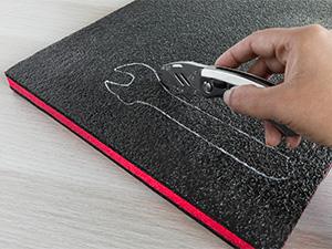 Tool Box Foam - Protective Inserts for, Polyethylene Tool Foam for, Cushion Insert for Toolboxes - 18" Black/Green (3 pack)