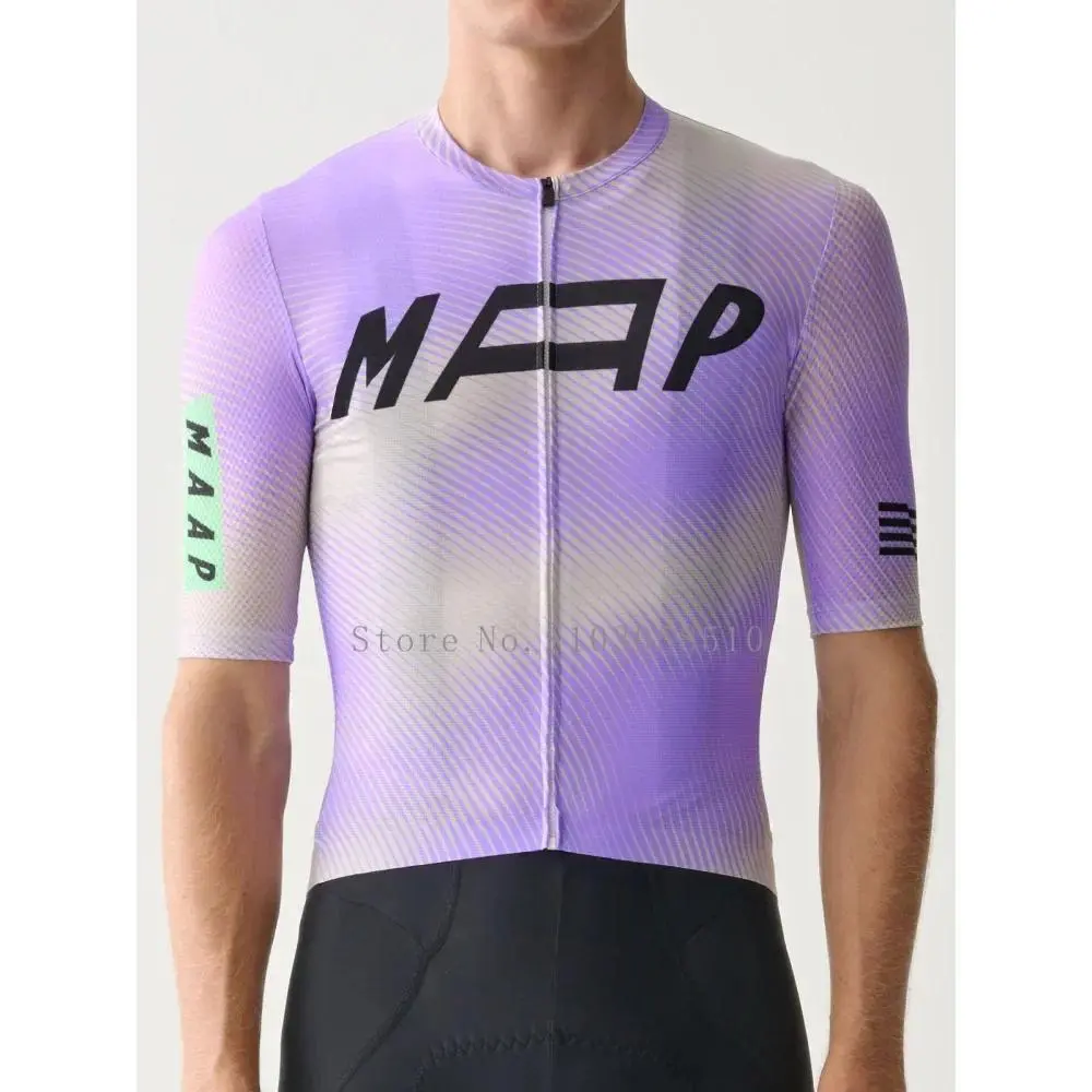 Men's 2025 Short-Sleeve Pro Team Sporty Cycling Jersey, Breathable Professional Sports Apparel for MTB, Road Bike Riding, Sporty Jersey