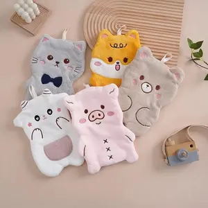 5Pcs Cute Cartoon Coral Fleece Absorbent Towel Set - Quick Drying, for Home, Travel (Sports & Outdoor Protective Gear Accessory), Quick Drying Towel