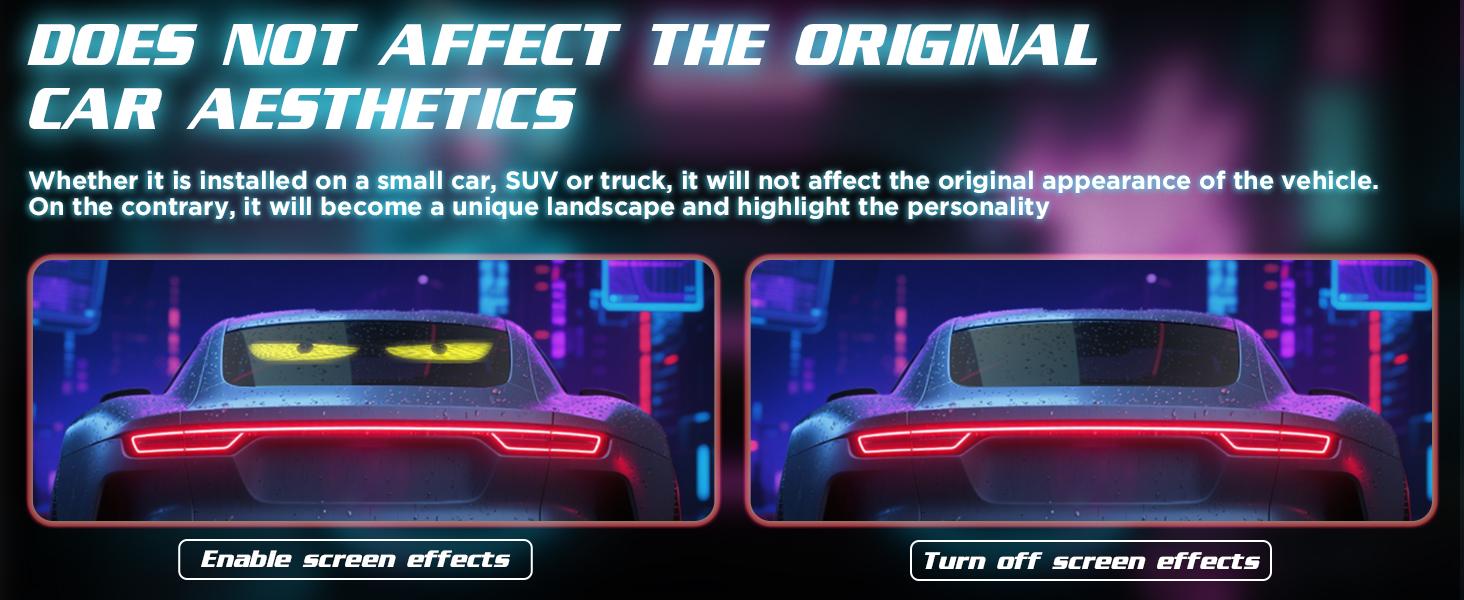 Devil Eyes 2PCS 19x4 Inch Flexible LED Windshield Screen, Programmable USB Matrix Panel with App and Remote Control, Custom Sign Display, IP65 Waterproof for Cars SUVs Trucks