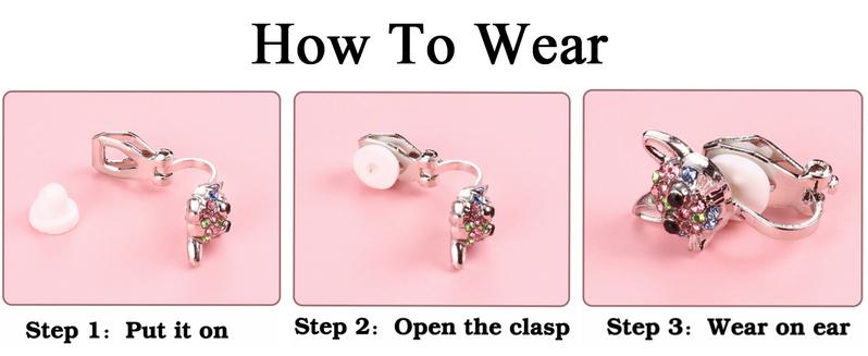 Fansilver Clip on Earrings for Women Flower Butterfly Turtle Star Heart CZ Clip Earrings Set Silver Non-Pierced Earrings Pack for Teens s 12 Pairs