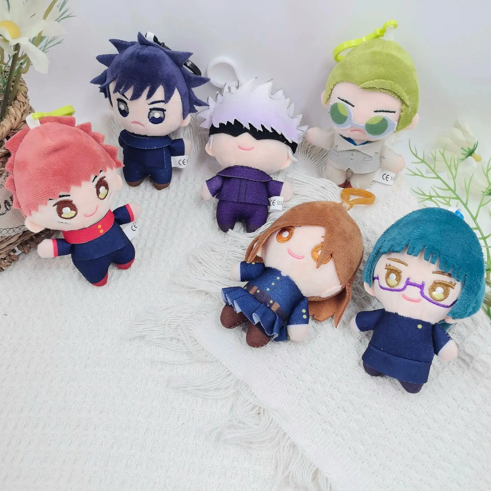 Jujutsu Kaisen Plush Keychain, Yuji Itadori Megumi Fushiguro Satoru Gojo Nobara Kugisaki Characters Soft Stuffed Bag Pendant