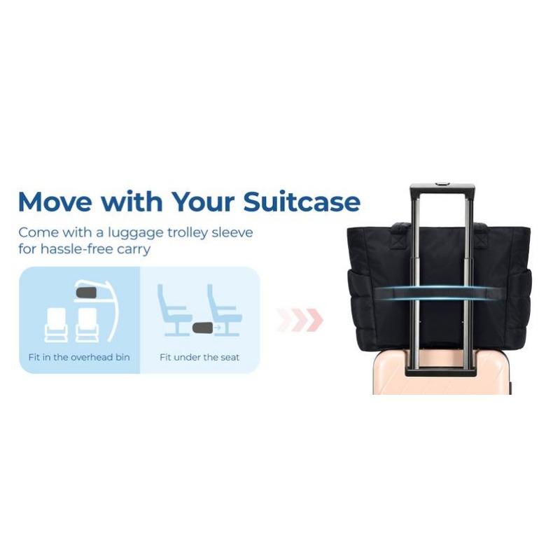 BIGWIG 20L Puff Sleeve Women Puffy Handbag, Quilted Laptop Shoulder , Lightweight and Practical, with Multiple Compartments for Workplace Storage and Zipper Closure, Perfect for Travel, Work, The Beach, The Gym, or Shopping, clinical bag