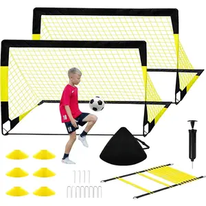 Soccer Goal, Soccer Goals for Backyard, 4x3ft Portable Pop Up Soccer Net Set, Soccer  Equipment with Soccer Ball, Ladder and Cones