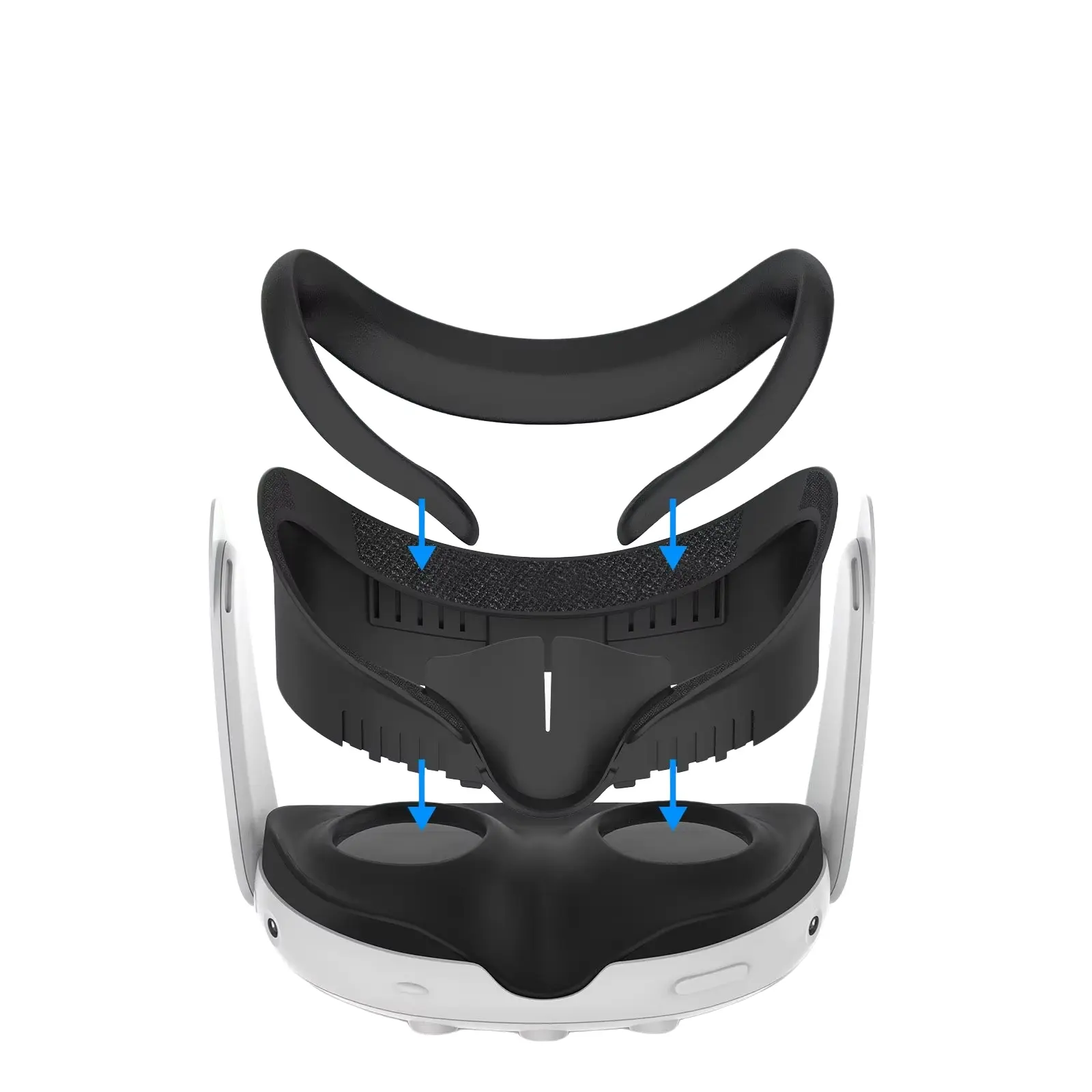 VR Facial Interface for Oculus Quest 3, Removable Face Interface Bracket, VR Accessories Set with Washable and Replaceable Face Pad Replacement  Keeps Your VR Headset Clean and Hygienic, Anti-Leakage Nose Pad(Not Compatible with 3S)father's day gift.