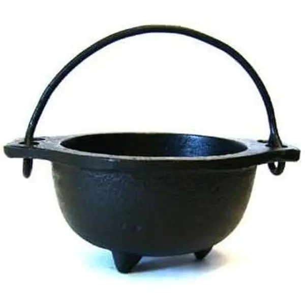Cast Iron Cauldron w/Handle, Ideal for smudging, Incense Burning, Ritual Purpose, Decoration, Candle Holder, etc.