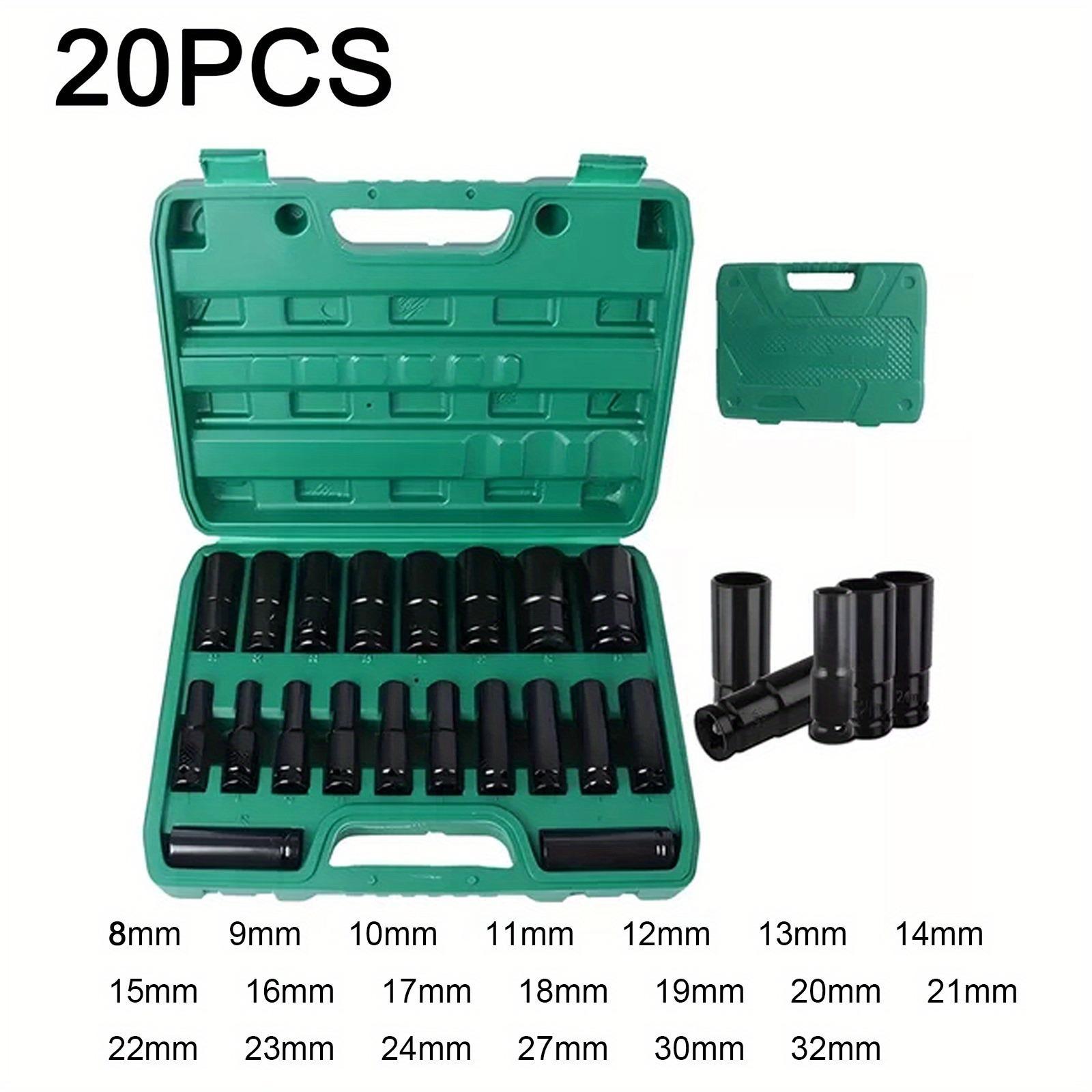 Socket Wrench Set, High Strength Carbon Steel Socket Wrench Set, Professional Durable and Sturdy Tool Set for Car & Mechanical