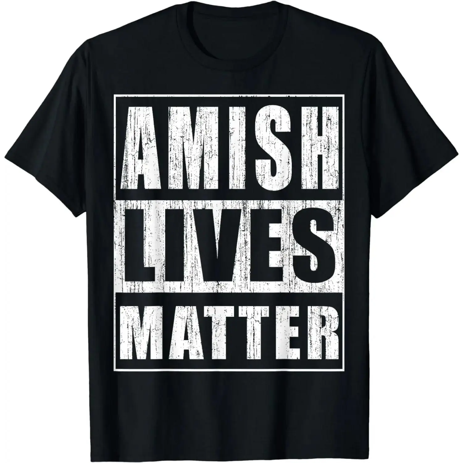 100% Cotton Oversized Classic Thick Graphic T-Shirt, Amish Lives Matter Vibe Funny Gift for Amish, Shortsleeve, Soft, Casual, Print, Round Neck, Tee