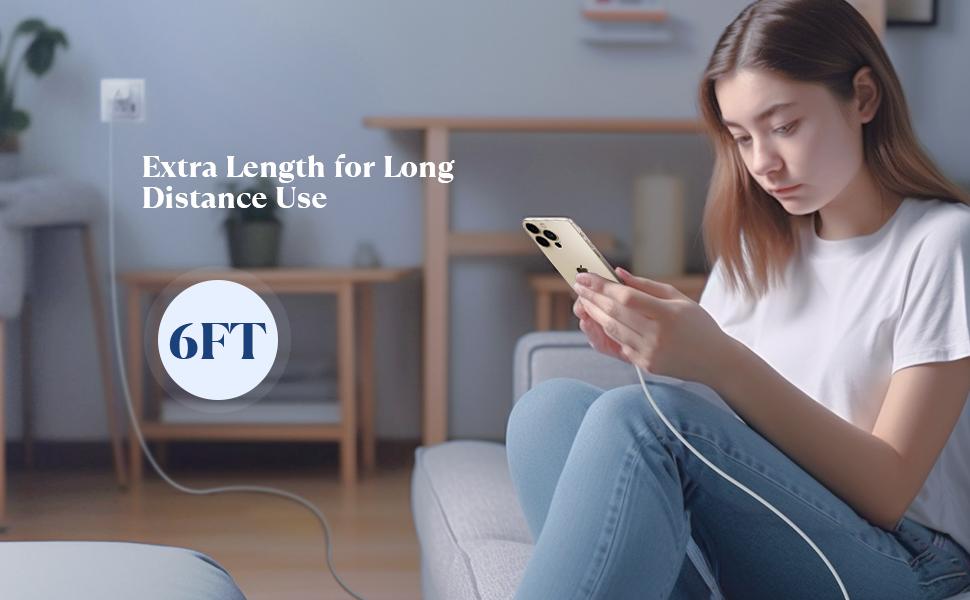 20W USB C Fast Charger Compatible with iPhone 16/16 Plus/ 16 Pro Max/ 15/ iPad Pro, 2Pack PD USB C Charger Block with 6FT Type C to C Cable