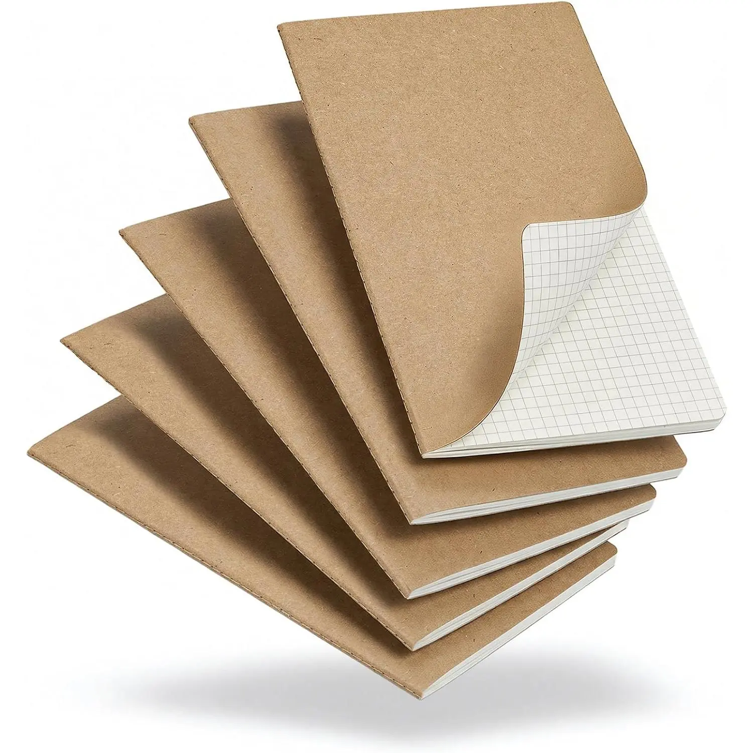 5 Pack  Notebooks Bulk A5, 60 Pages Grid Graph Paper Journals, 8.3x5.5 Inches,   Cover Composition Notebooks for School Office Students Artists