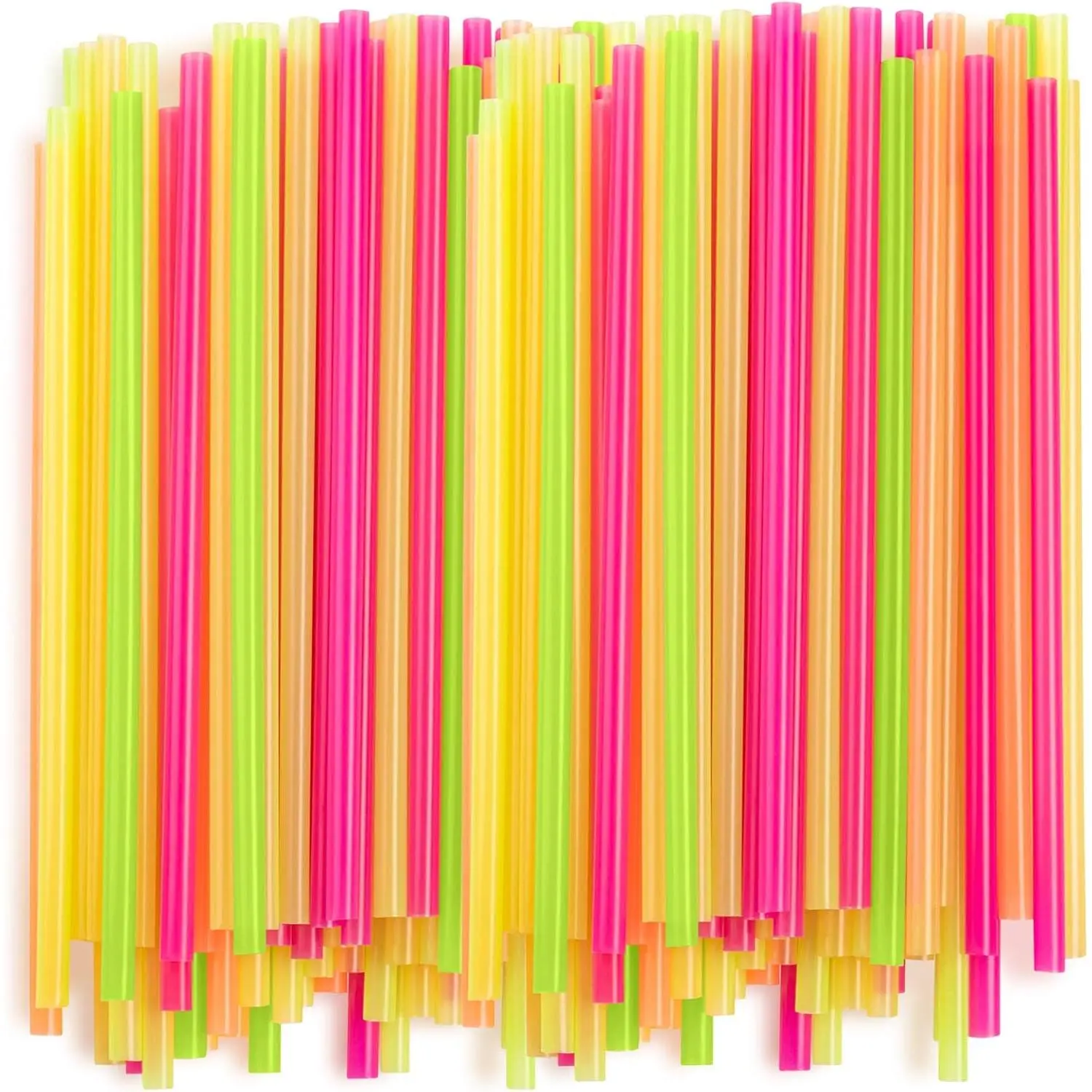 [100 Pack] 8mm Wide Smoothie Straws, Plastic Boba Straws Disposable, Milkshake Straws -  Colors