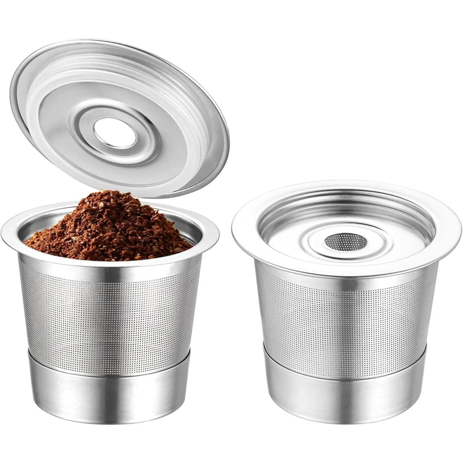 2 Pack Reusable K Cups and Coffee Pods for Ninja Coffee Maker PB051 & CFP101/PB041 Universal 304 Stainless Steel K Pod Permanent K Cups Filters Fit for Ninja Coffee Maker Coffee Accessories