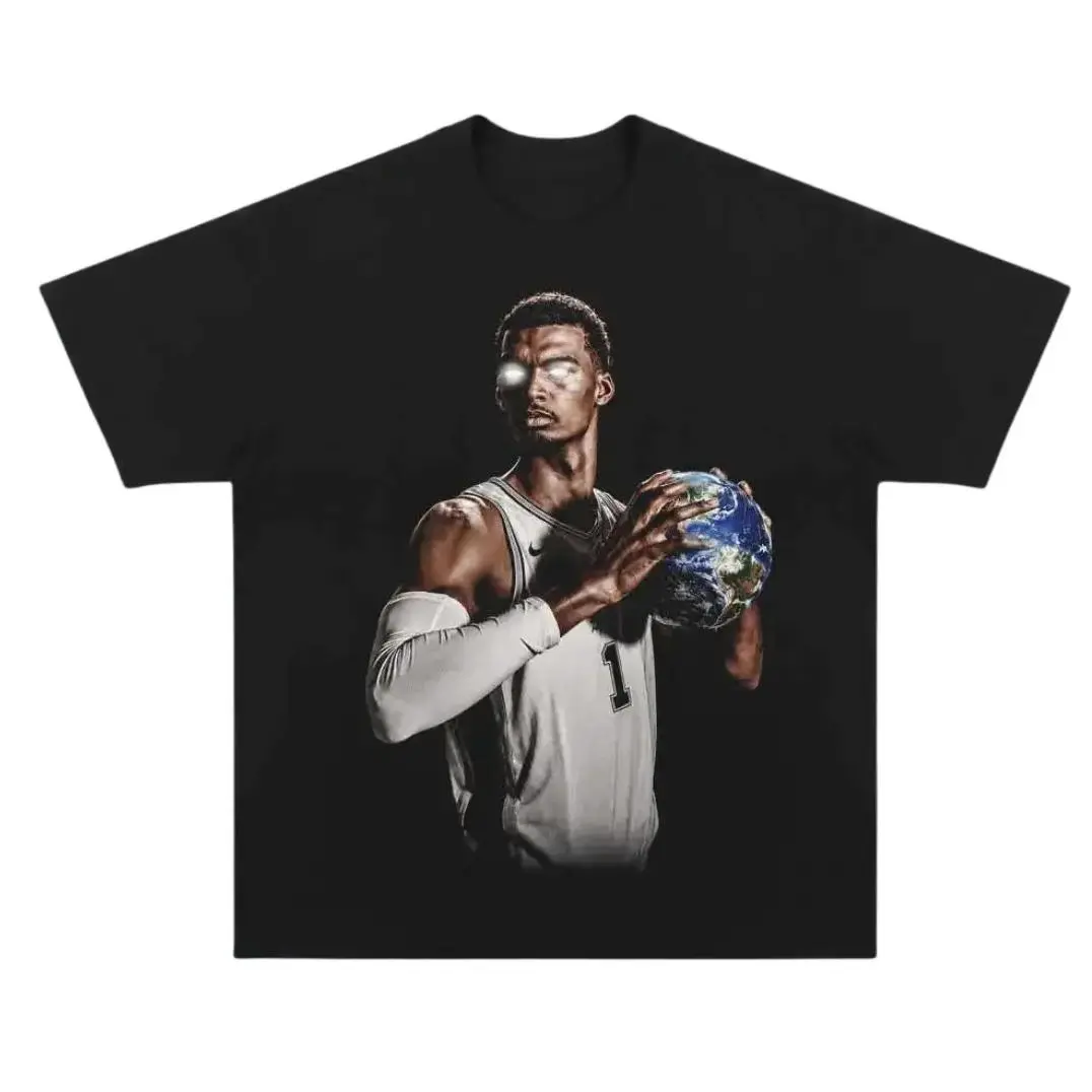 [ 🎉 Sale Up To 50%] Wemby Heavyweight Black Vintage Tee, Victor Wembanyama T-Shirt, Unisex Basketball Shirt, Hip Hop Graphic Tees, Gifts Shirt, Menswear Womenswear Streetwear