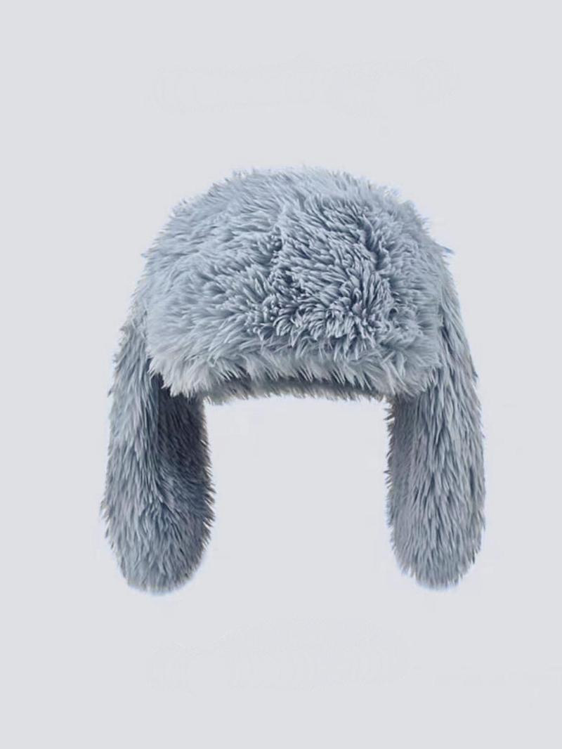 Funny Cute Long Bunny Ears Plush Hat, Warm Ear Protection Fisherman Cap, Halloween Party Costume Accessory, All Seasons Fashion