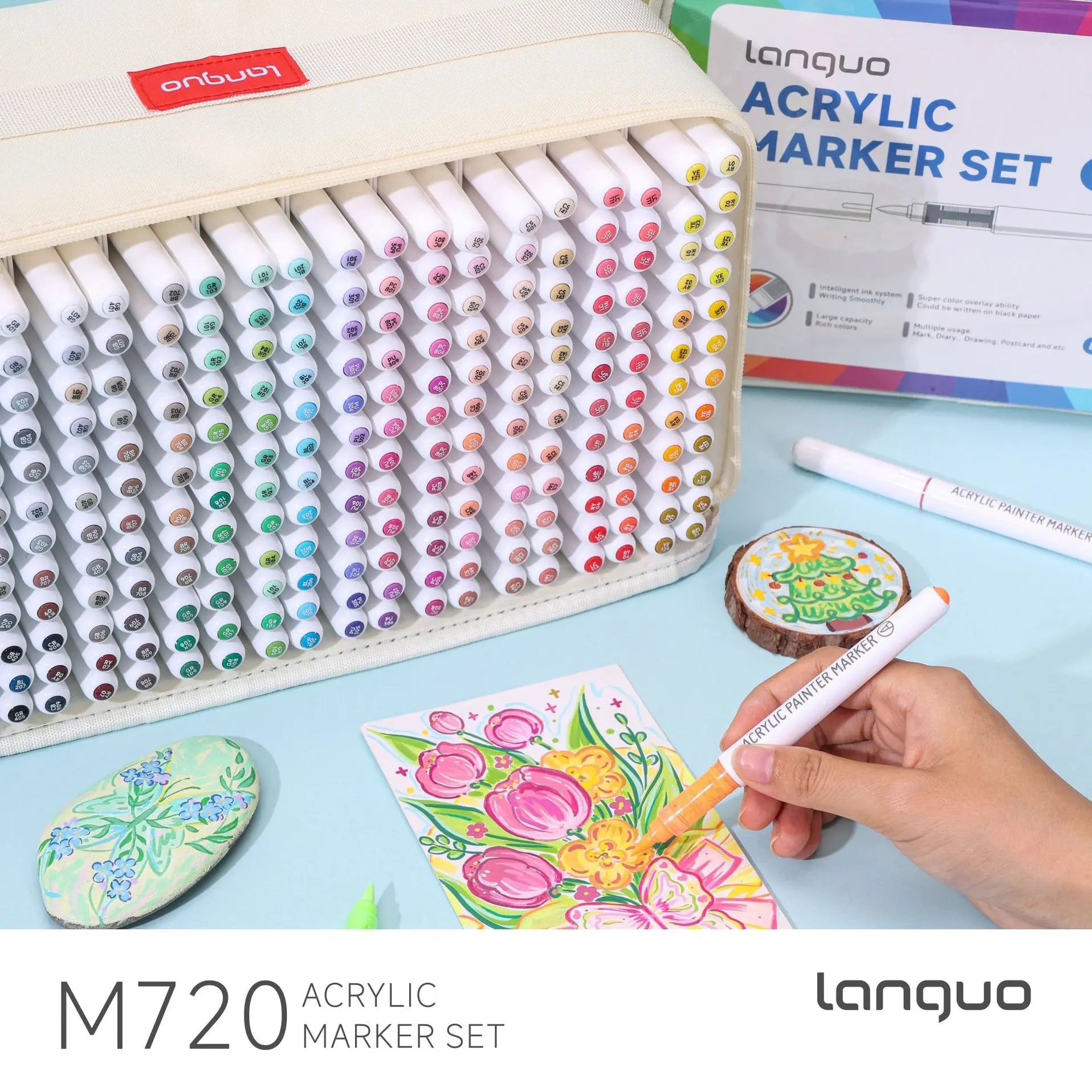 240/288/384 Color Soft Tip Acrylic Marker Set, Fluorescent Pens, Non-Permeable Art Markers, Back-To-School Gift, Office Supplies, Drawing Tools