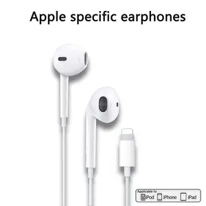 1PC Wired Earbuds with Mic & Volume Control, Stereo Sound In-Ear Headphones, Plug and Play, Compatible with Apple Devices, for Daily Commute, Gaming & Music