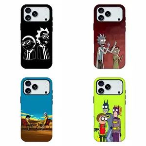 Rick and Morty Cartoon Graffiti Phone Case, Retro Sci-Fi Fan Merch Phone Shell, Funny Meme Minimal Line Art Trendy Aesthetic Print Shockproof Soft Silicone Cover For iPhone11 12 13 14 15 16 17 pro max and Samsung Model,Perfect gift