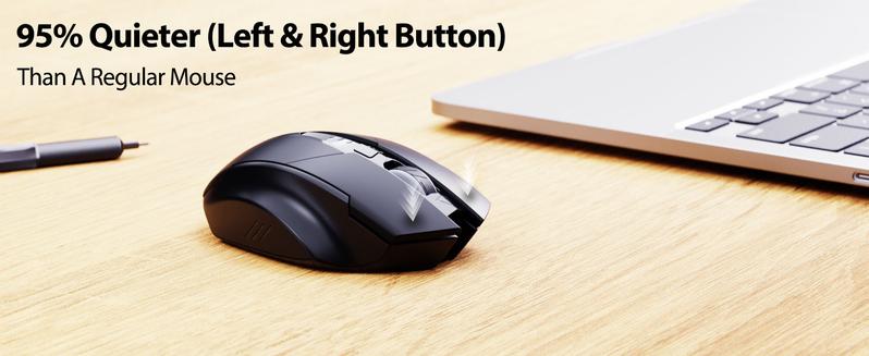 Wireless Rechargeable Mouse, Upgraded Visible Battery, 2400 DPI, Silent Ergonomic Design For Laptop, Mac, PC etc. Wireless Rechargeable Mouse, Upgraded Visible Battery, 2400 DPI, Silent Ergonomic Design For Laptop, Mac, PC etc.