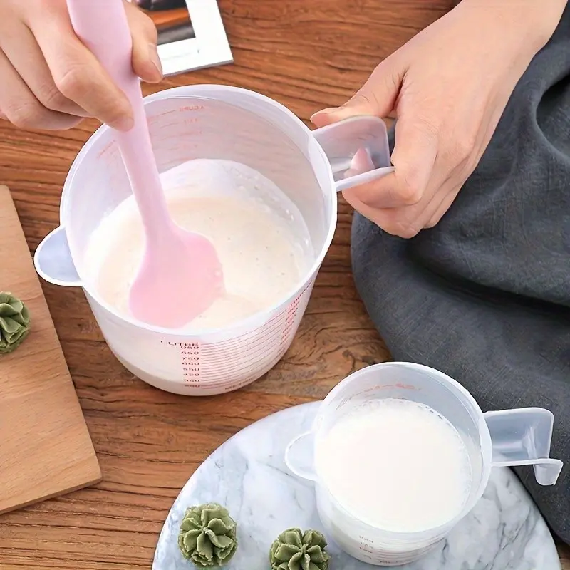 3-Pack Baking Liquid Measuring Cups, PVC Graduated Plastic Measuring Cup, Kitchen Baking Tools, 8.45/16.91/33.81oz Capacity
