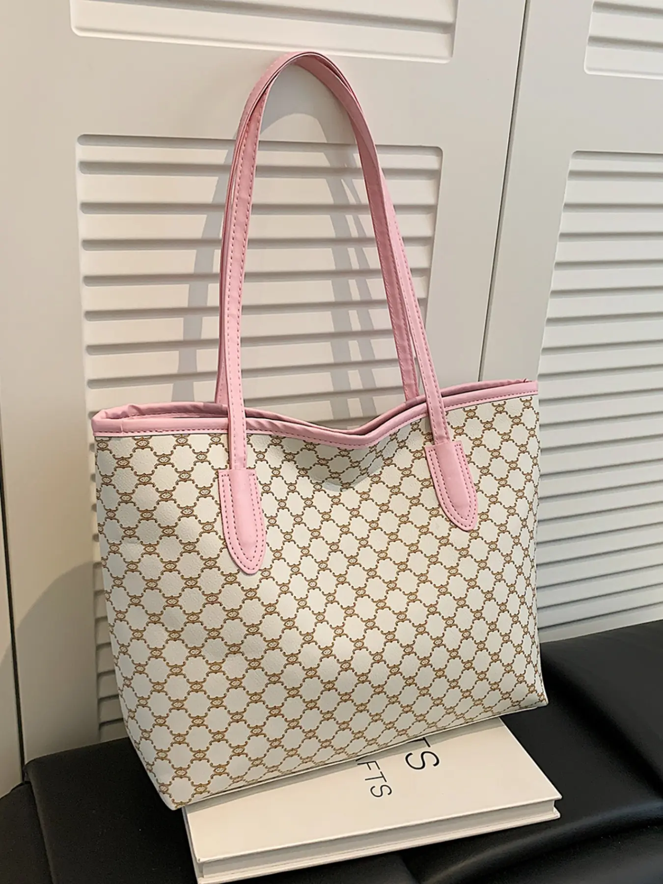 Women's Vintage Floral Tote Bag, Colorblock Shoulder Strap, Large Capacity Crossbody Handbag, Daily Commute, School Backpack