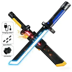 Cyberpunk Neon Sword | 17.3" Spark Blade w/Hit Sensor Sound & Fog | Type-C Rechargeable | for Rave, Cosplay & Display spark lightsaber lightsaber toy sword