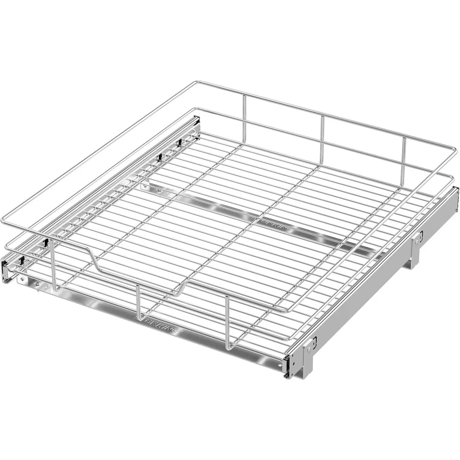 Pull Out Cabinet Organizer 20" W X 22" D, Slide Out Drawers for Kitchen Storage, Heavy Duty Caddy, Chrome-Plated, Bathroom Pantry