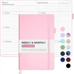 Undated Weekly Planner for 2024,Simplified Weekly & Monthly Calendar Planner, Cute Daily Organizer Notebook, Agenda Journal to Track Goals & Tasks, Start Anytime, A5 Size