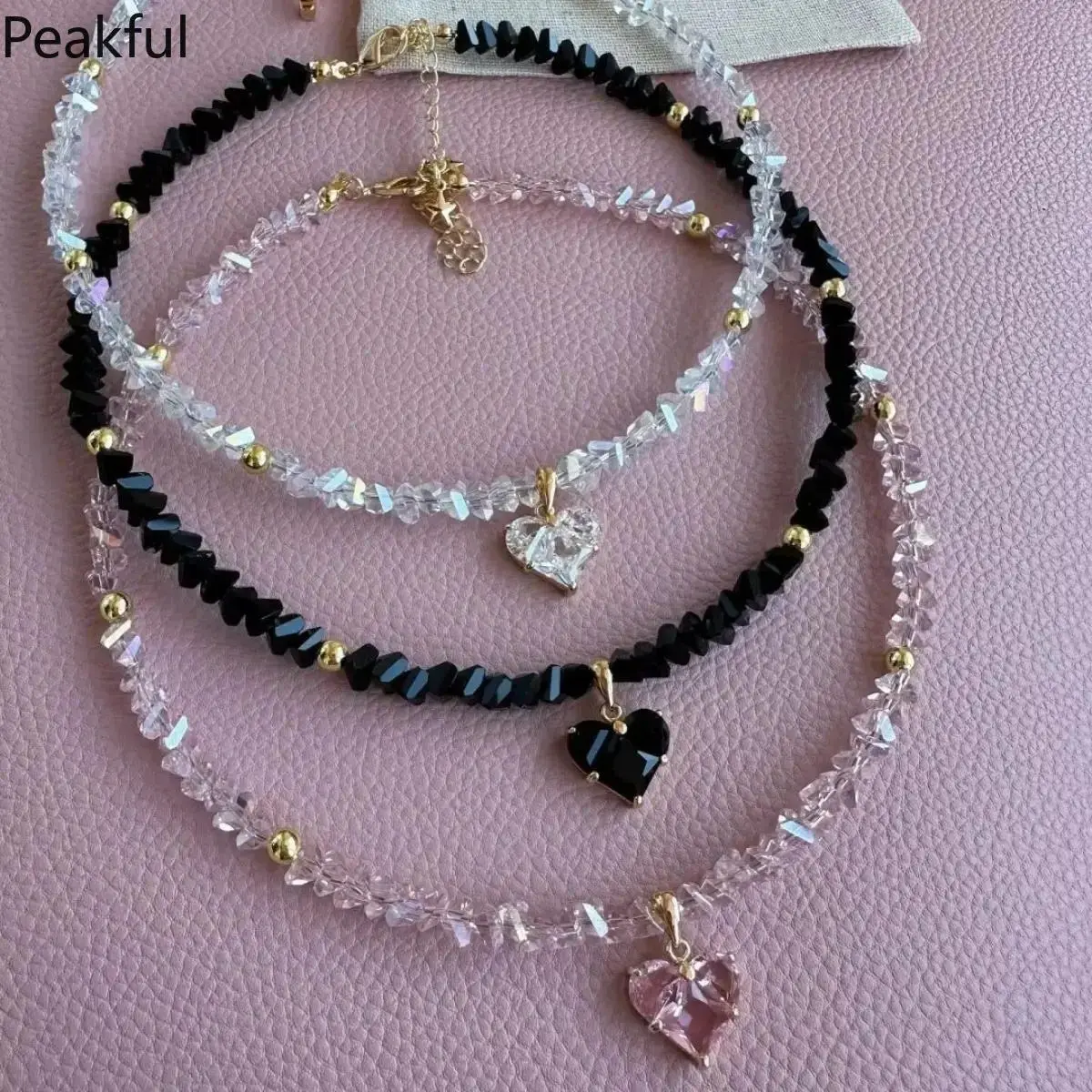 Heart Clavicle Necklace for Women, Bling Zircon Pendant Chain, Handmade Stainless Steel Hypoallergenic Jewelry, Perfect for Everyday Wear or Date Night Romantic Gift