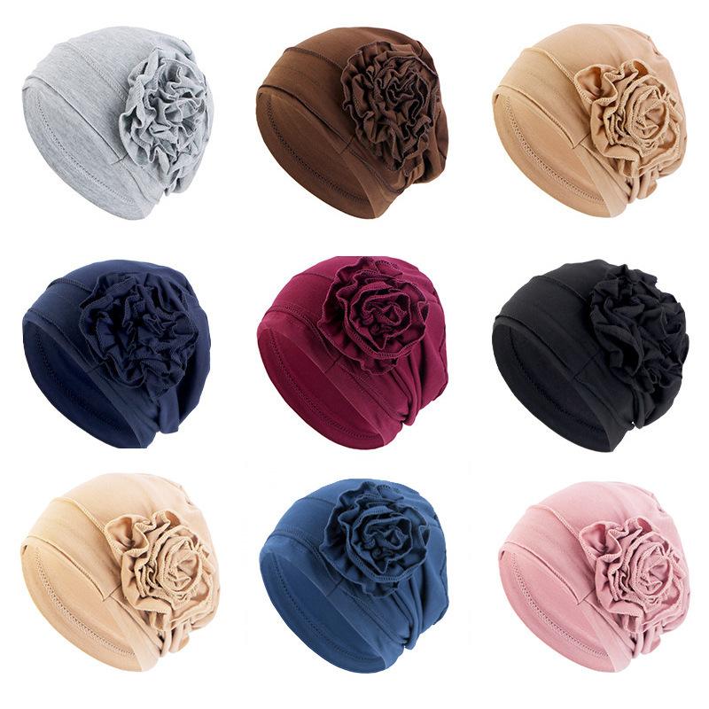 Cotton Floral Turban Hat, Stretch Beanie, Maternity & Chemo Cap