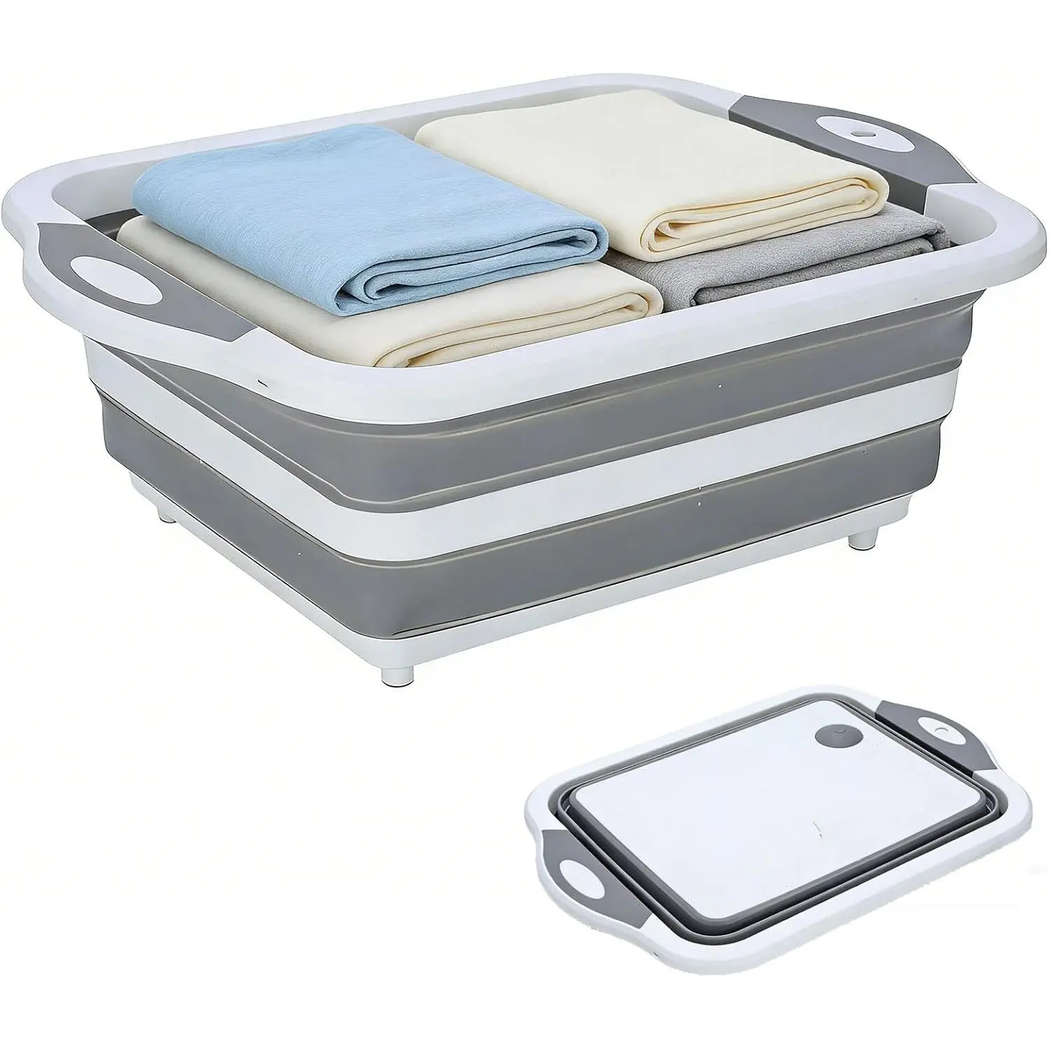 20L (5.3 gallon) Collapsible Laundry Baskets, Plastic Laundry Hamper with Handles, Foldable Laundry Bin, Small Pop Up Storage Container for Laundry Room Organization, Ideal for Traveling Use