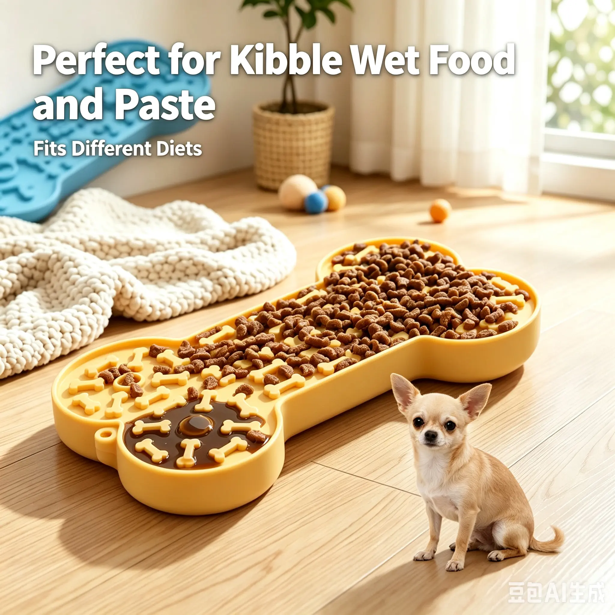 Slow Feeder Dog Bowl Non Slip Food Grade Pet Feeding Bowl Spill Proof Pet Bowl Set for Small Medium Dogs Cats Healthy Eating Great Pet Supplies Smart Pet Home Gift