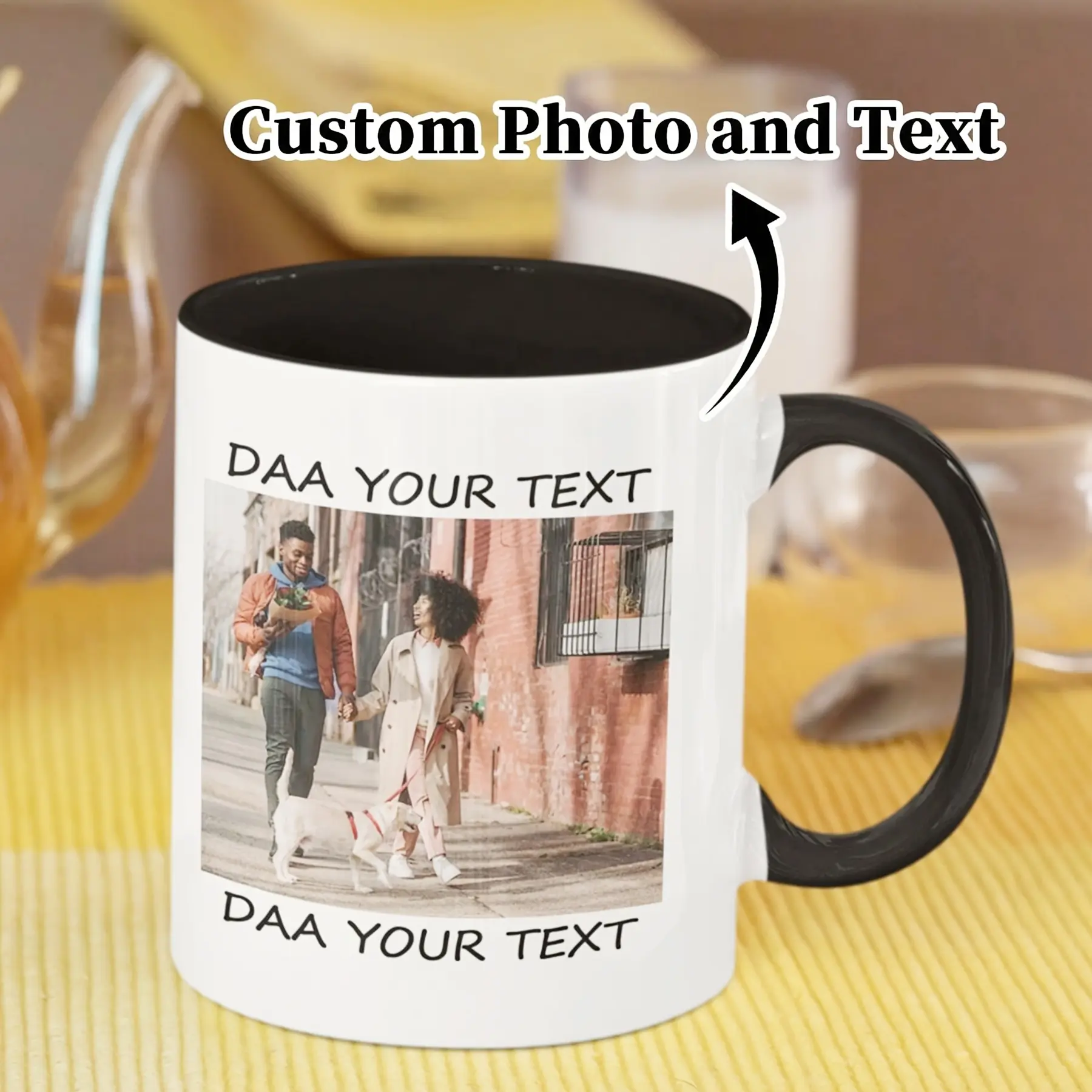 [Custom Photo Mug] 11-oz Personalized Coffee Cup for Gifting - Customizable with Photos, Text, Blessings, Ideal for Valentine's Day, Mother's Day, Home & Festive Party Supplies