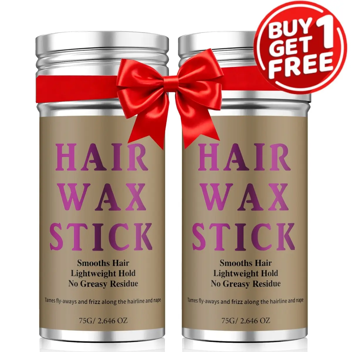 Hair Wax Stick, Hair Wax, Hair Wax Stick For Women， Lightweight Hold, No Greasy Residue, Smooths Fly-Aways & Frizz Along Hairline & Nape， Portable Stick For On-The-Go Styling ， Perfect For Sleek Buns & Ponytails