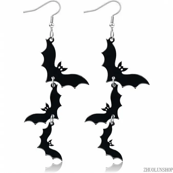 Acrylic Ghost & Bat Stud Earrings - Fun Funny Look Halloween Party Spooky Dangle Jewelry, Cartoon Horror Skull Design, Hypoallergenic Surgical Steel Screw Back for Women, Stainless Steel Magnetic Accessory Set leo skepi nikki reed speed