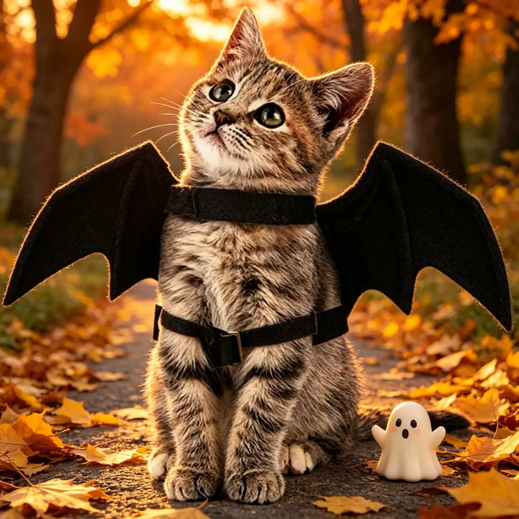 Bat Wing Pet Costume Adjustable Winged Outfit Halloween Cape for Cats Small Dogs Kitten Puppy Role Play Dress Up Party Accessories