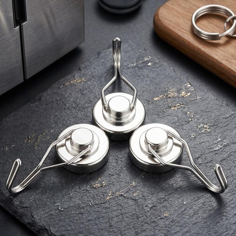 Swivel Magnetic Hooks 8/16 Pack 30LBS Strong Neodymium Hooks for Cruise Cabin Door Fridge Kitchen Metal Surfaces Rotary Vertical Suspension Organizer