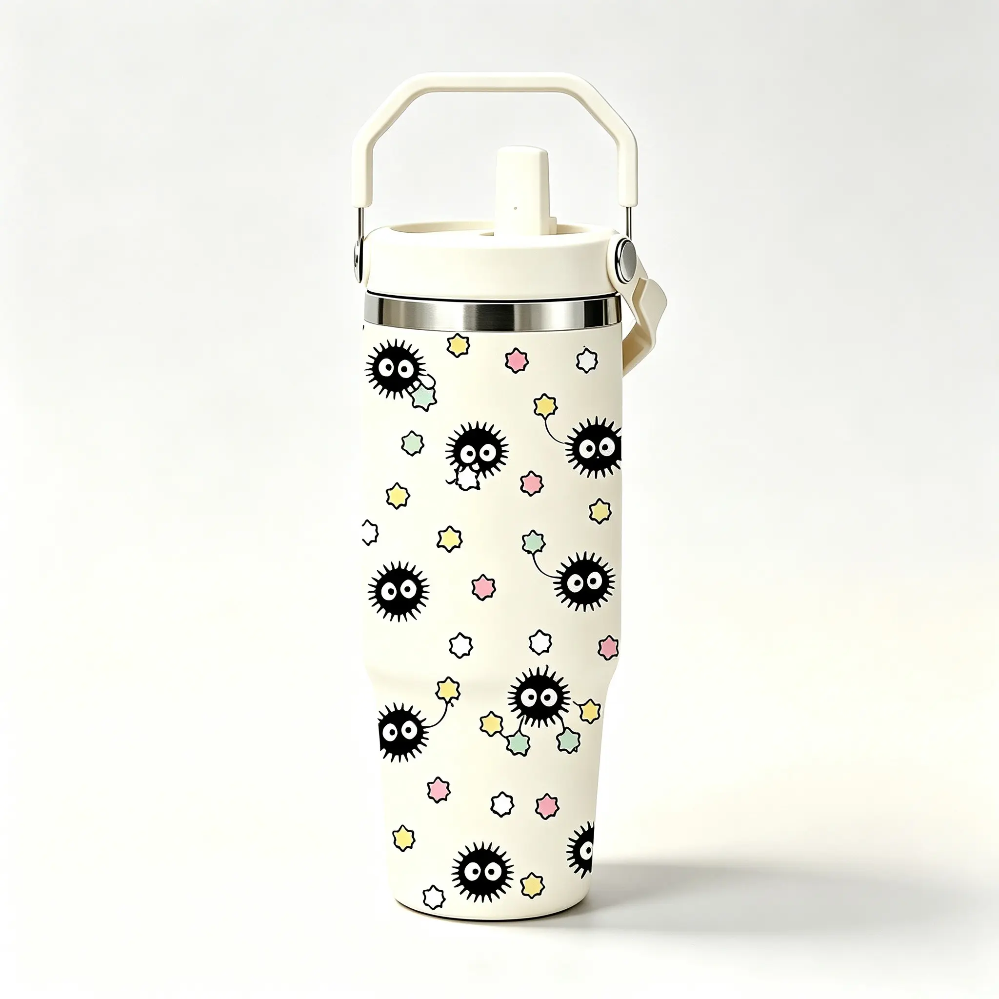 30oz Tumbler Keeps Drinks Cold Hot, Halloween Insulated Stainless Steel Travel Mug, Spooky Cup with Handle and Straw, Perfect for Commute