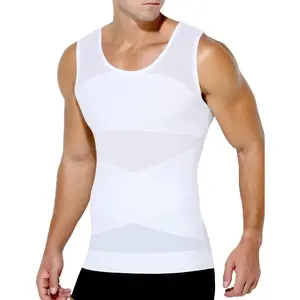 Men's Slimming Shirt Mesh Compression Shirt 4-Way Stretch Body Shaper for Chest,Abdomen & Posture SupportGift.