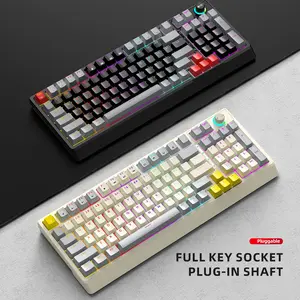 T50 Wired RGB Gaming Keyboard, 99-Key Mechanical, Extra 4 Macros, LED Display, 5-Layer Shockproof, Pbt Caps, Mint Mambo Switch, PC Laptop Use